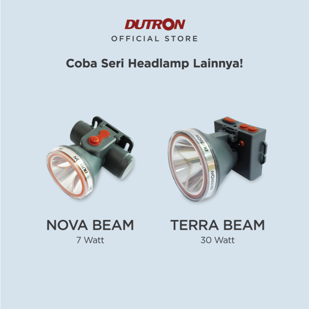 DUTRON Senter Kepala LED Force Beam Outdoor Rechargeable Alumunium Reflector 25 Watt