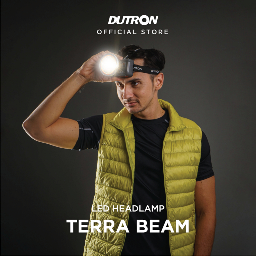 DUTRON Senter Kepala LED Terra Beam Hiking Outdoor Rechargeable Water Resistant 30 Watt