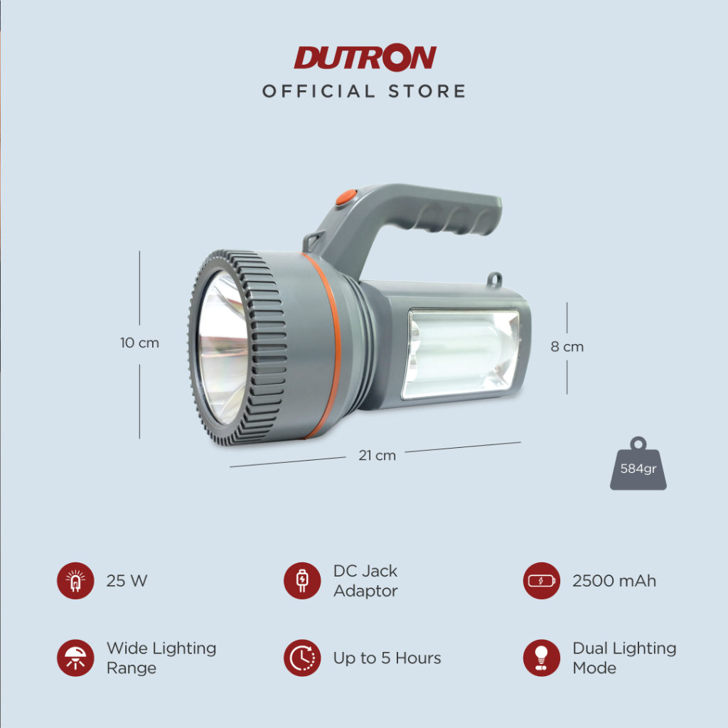 DUTRON Senter LED Jumbo Bolt 25 Watt + 10 Watt