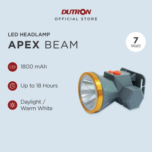 Image of DUTRON Senter Kepala LED Apex Beam Rechargeable 7 Watt