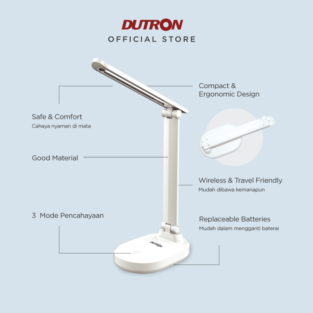 DUTRON Lampu Meja Belajar LED Touch Screen