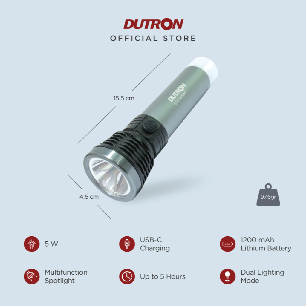 DUTRON Senter LED Xenon Alumunium 5W