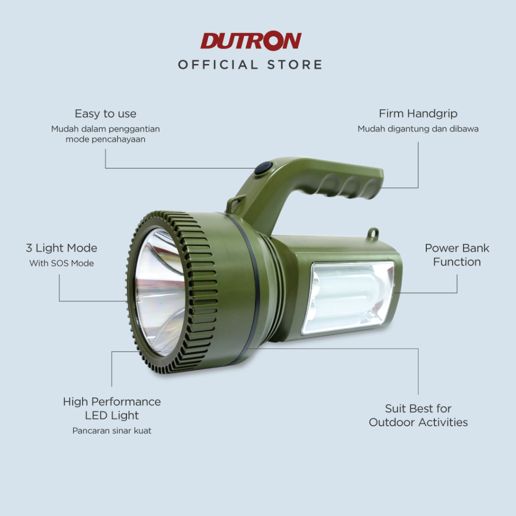 DUTRON Senter LED Jumbo Bolt 25 Watt + 10 Watt