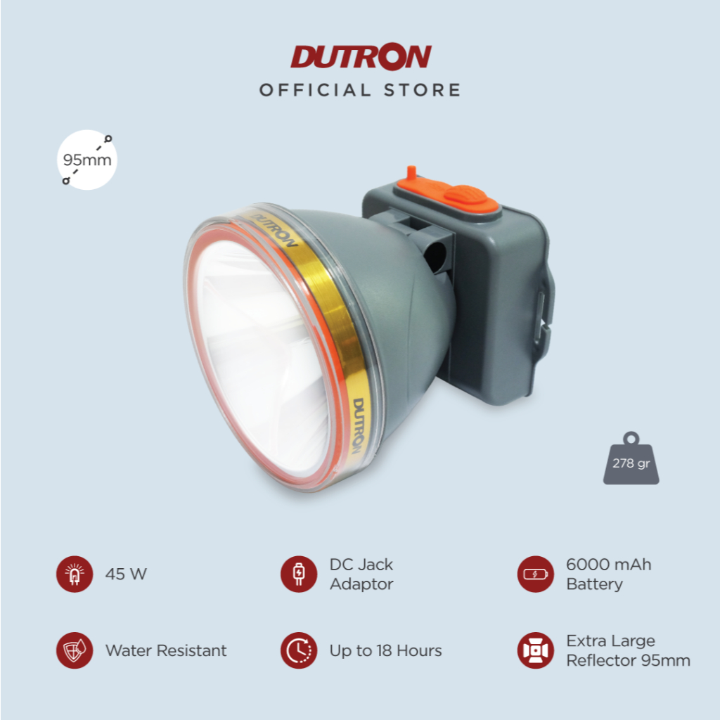 DUTRON Senter Kepala LED Ultra Beam Hiking Outdoor Jumbo 45 Watt