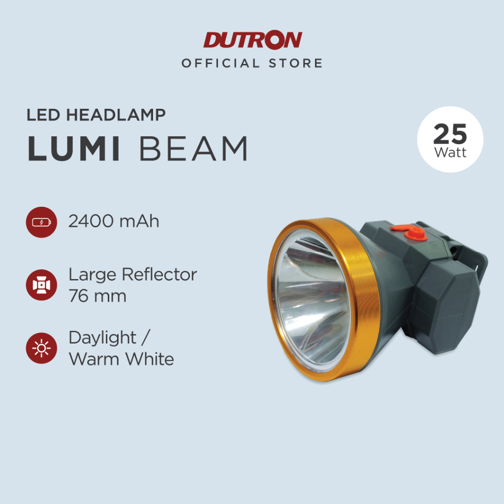 DUTRON Senter Kepala LED Lumi Beam Outdoor Rechargeable 25 Watt