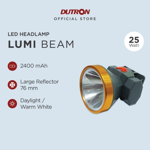 Image of DUTRON Senter Kepala LED Lumi Beam Outdoor Rechargeable 25 Watt