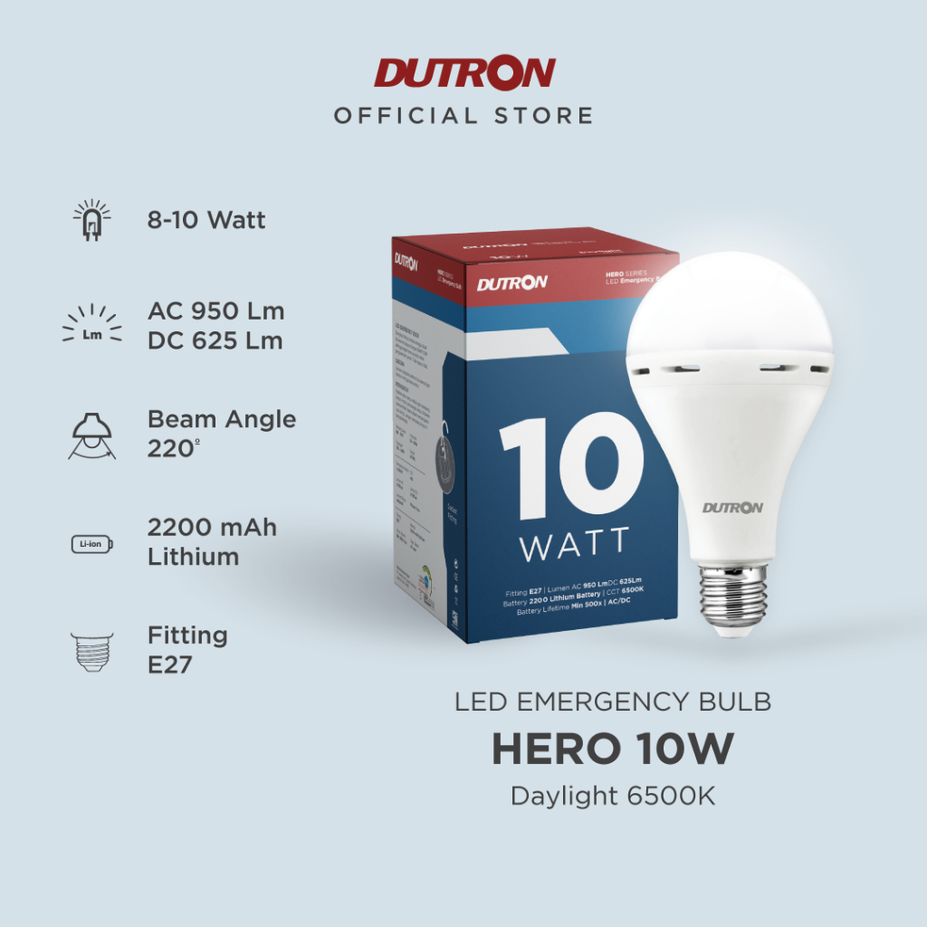 DUTRON Lampu LED Emergency Bulb Hero Daylight