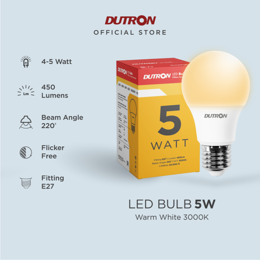 DUTRON Lampu LED Bulb Warm White