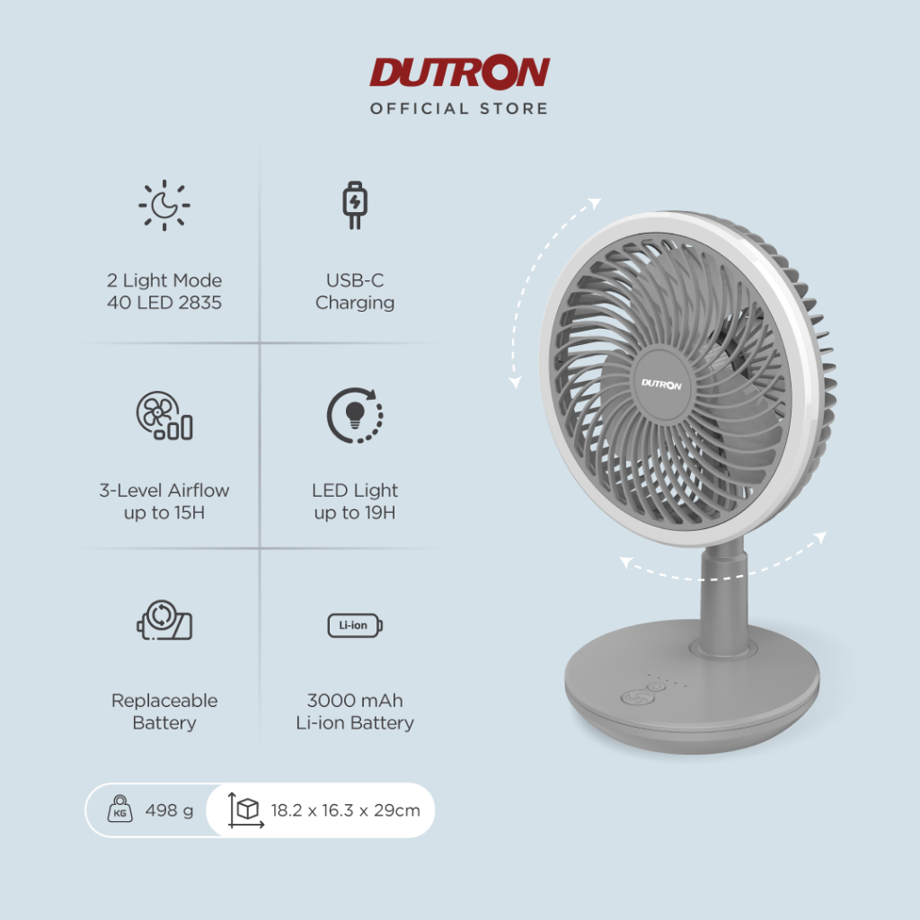 DUTRON Swift Breeze - Lampu Meja Kipas