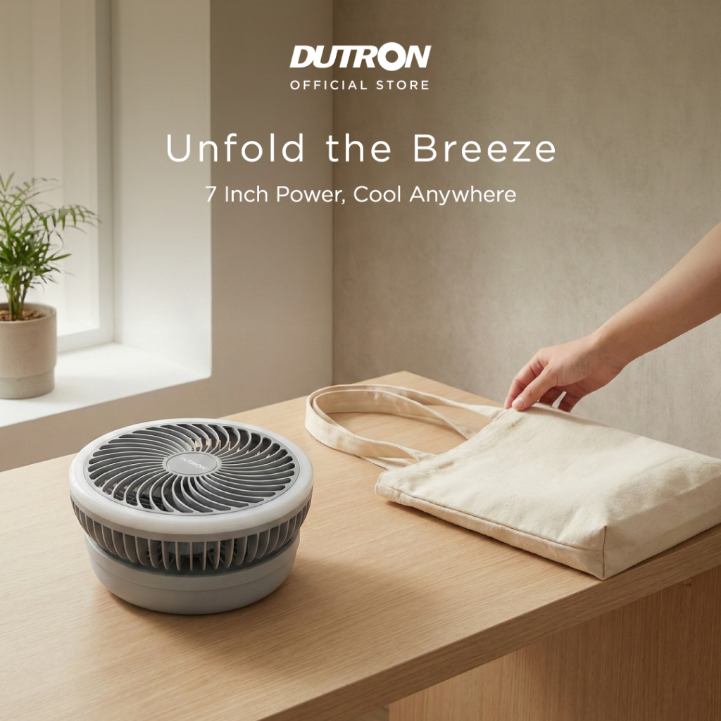 DUTRON Foldy Breeze - Lampu Meja Kipas Lipat
