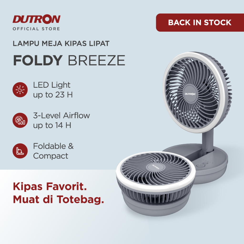 DUTRON Foldy Breeze - Lampu Meja Kipas Lipat