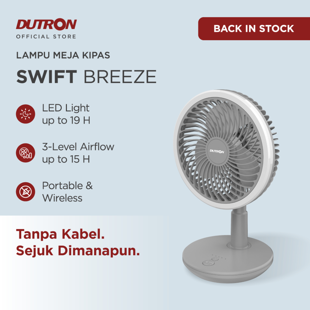 DUTRON Swift Breeze - Lampu Meja Kipas