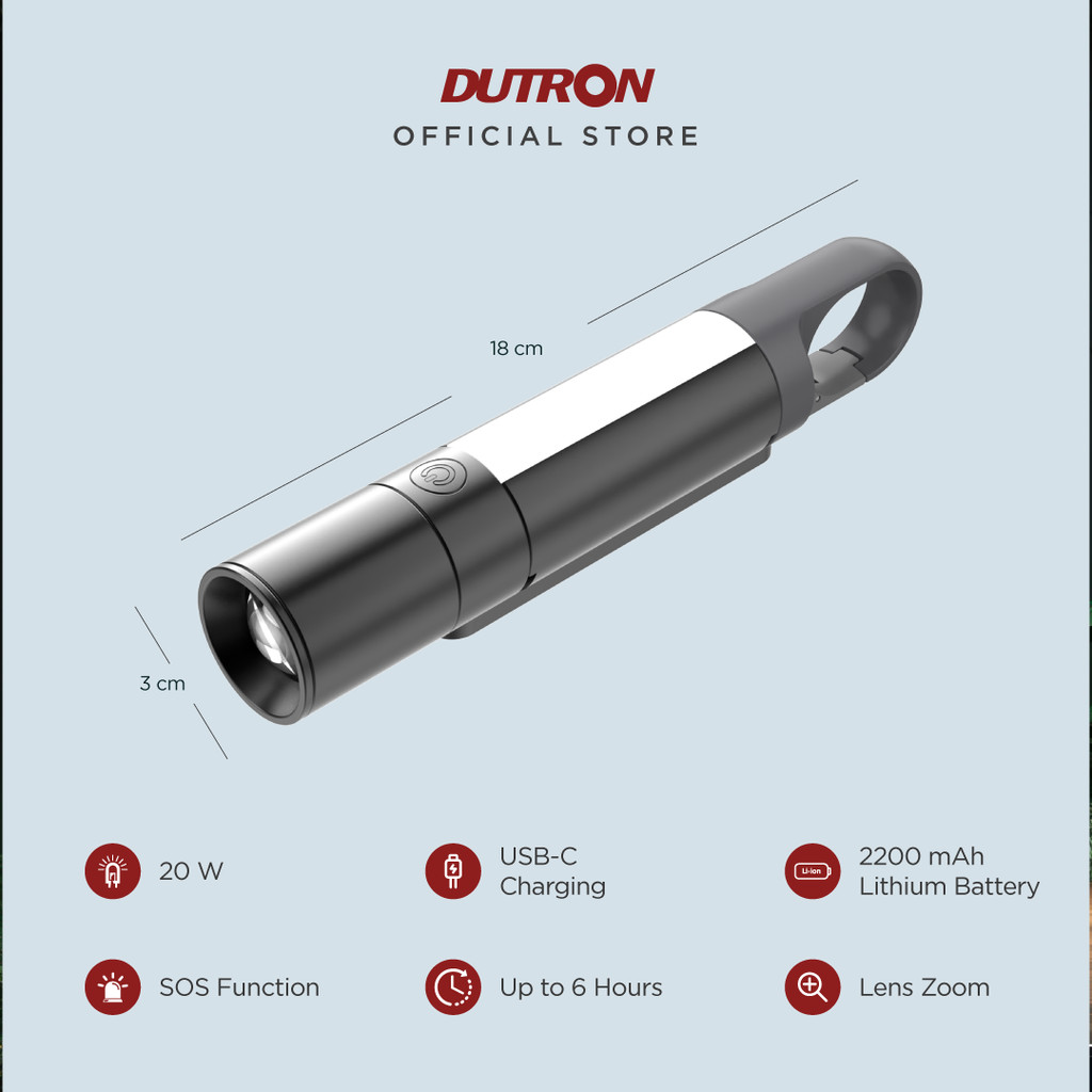 DUTRON Armor Hook Senter LED Alumunium 20 Watt