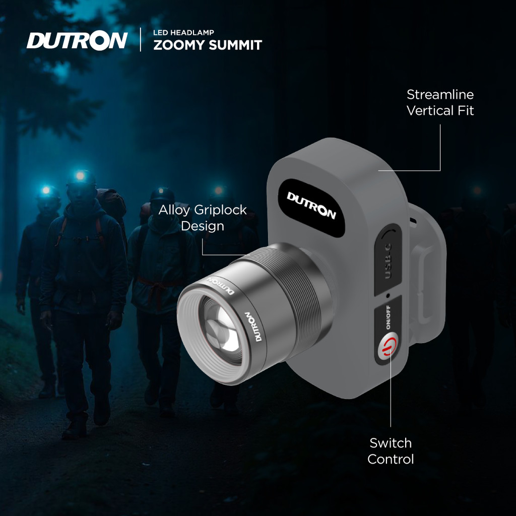 DUTRON Senter Kepala Vertikal LED Zoomy Summit 10 Watt