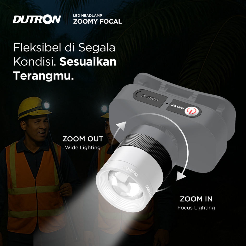 DUTRON Senter Kepala LED Zoomy Focal 20 Watt