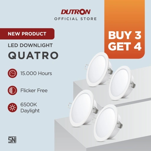Image of [BELI 3 GRATIS 1] DUTRON QUATRO Lampu LED Downlight 3,5W/7W/11W/15W/22W Cahaya Putih / Lampu Plafon Rumah