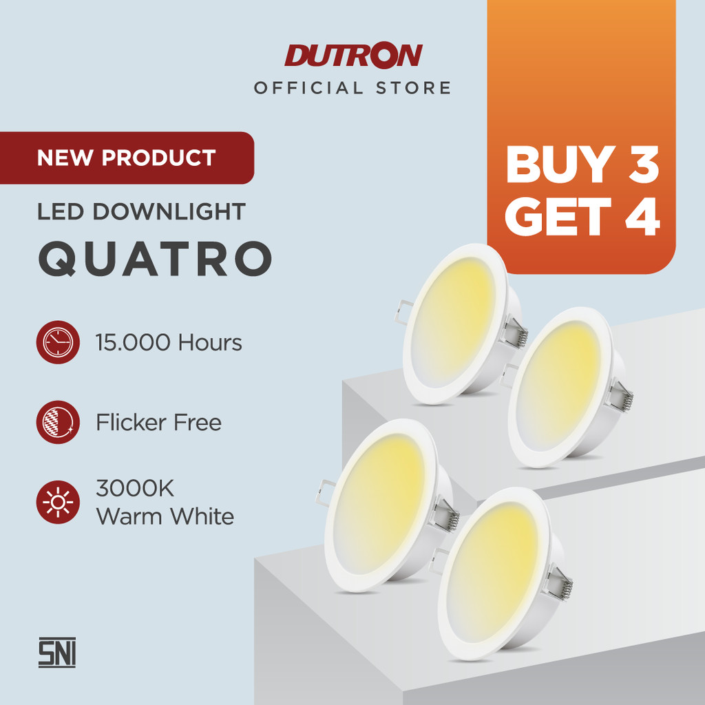 [BELI 3 GRATIS 1] DUTRON QUATRO Lampu LED Downlight Warm White