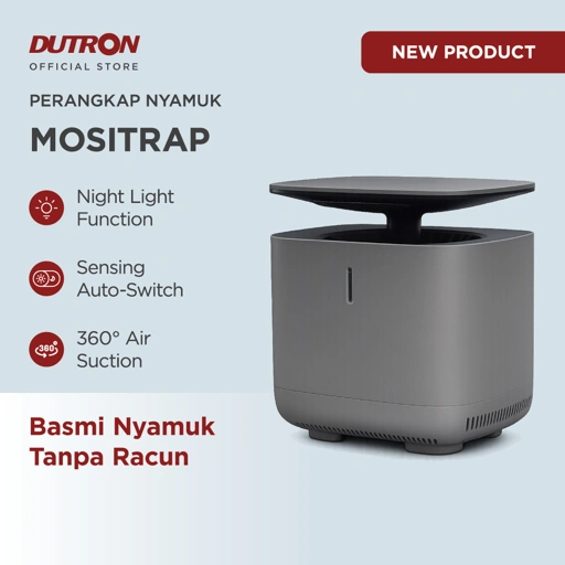 Image of DUTRON Mositrap Perangkap Nyamuk dengan UV LED - Perangkap Nyamuk Indoor Anti Nyamuk 360° dengan Timer dan Lampu Tidur Mosquito Trap