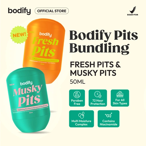 Image of [BreezyPITS]FRESH PITS & MUSKY PITS 4in1 Brightening Antiperspirant Deodorant Roll On 50ml Mencerahkan,Kulit Sensitif,Lawan Bau Badan&Keringat Berlebih