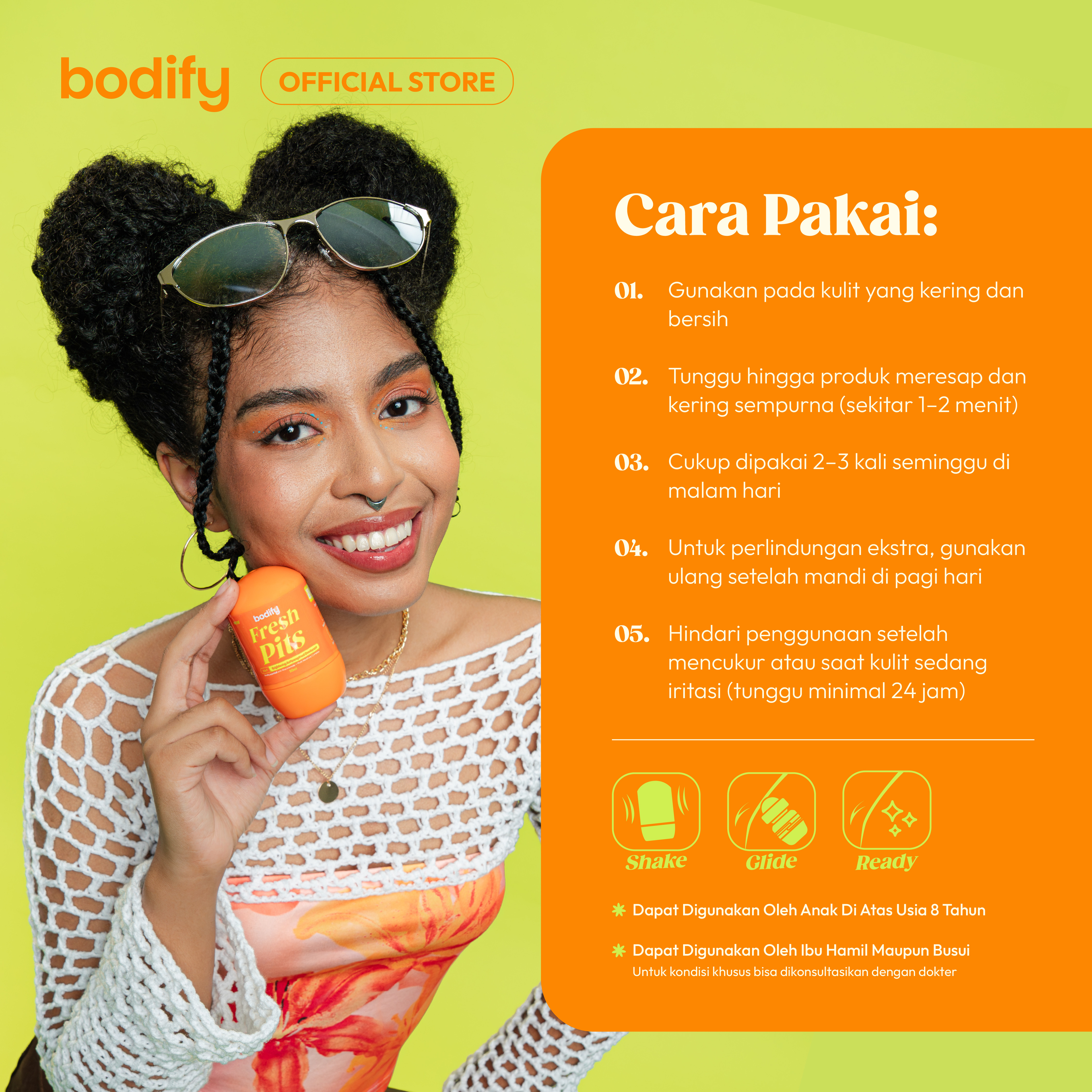 [HappyPITS]FRESH PITS & BRIGHT PITS 3in1 Brightening Antiperspirant Deodorant RollOn 50ml Mencerahkan,Sensitif,Lawan Bau Badan&Keringat Berlebih