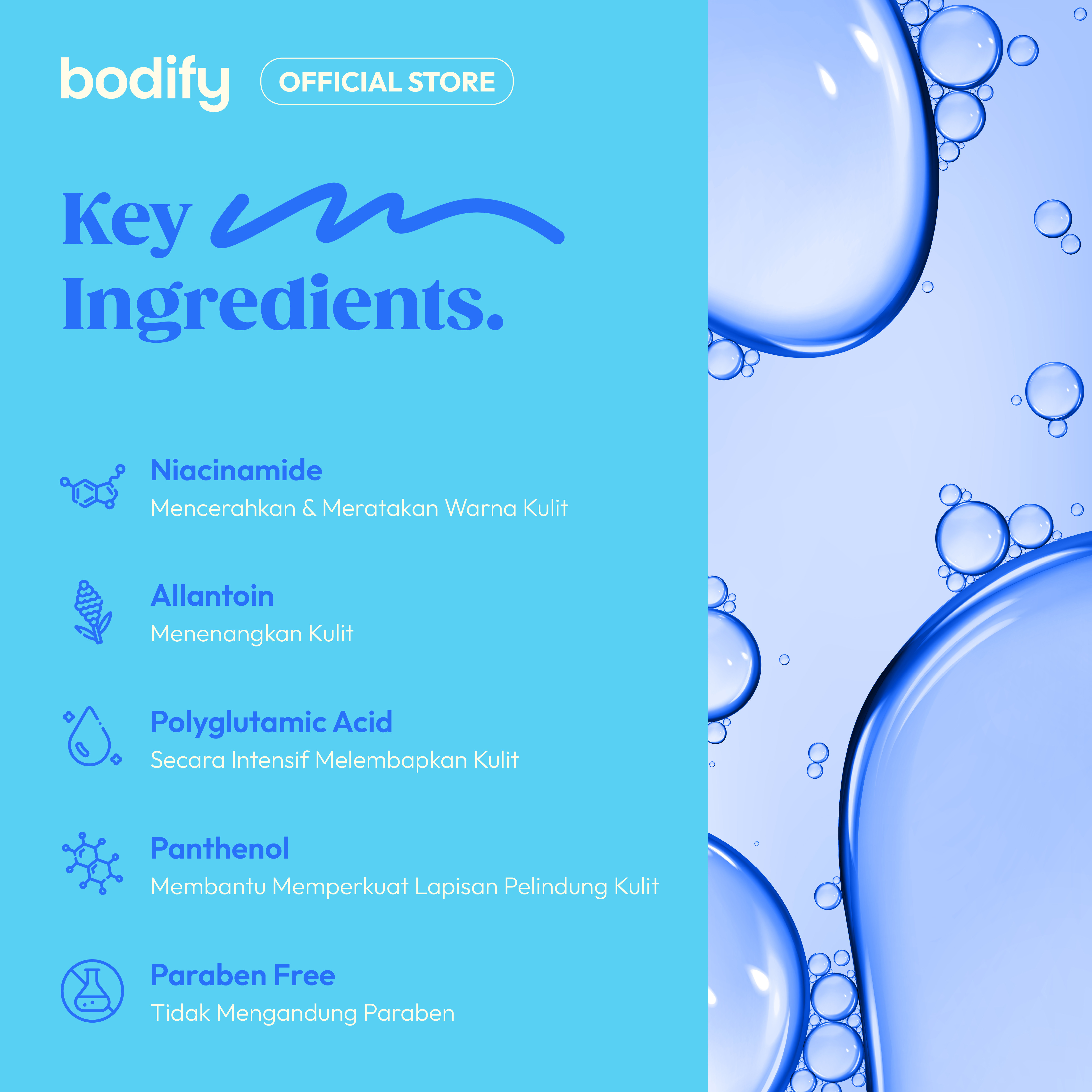 BODIFY FREE PITS 3in1 Brightening Antiperspirant Deodorant Roll On 50ml Mencerahkan, Aman untuk Kulit Sensitif, Lawan Bau Badan & Keringat Berlebih