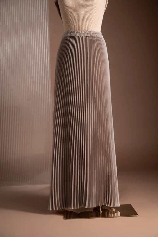 Image of YUMNA PLEATED SKIRT HAZELNUT