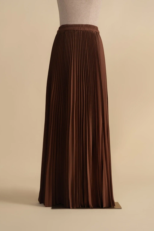 Image of YUMNA PLEATED SKIRT COCOA