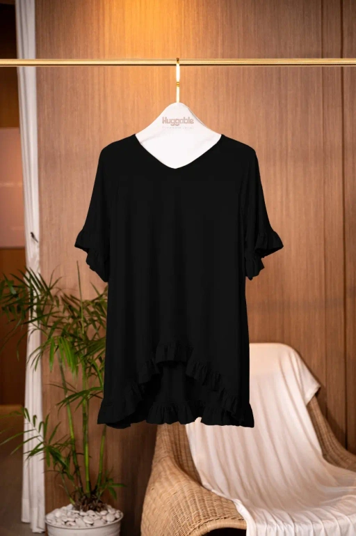 Image of HUGGABLE FRILL TOP BLACK BEAUTY