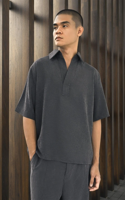 Image of Aiko Oversized Shirt Smoke