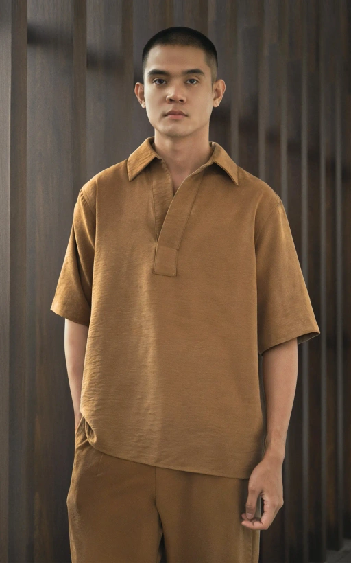 Image of Aiko Oversized Shirt Leather