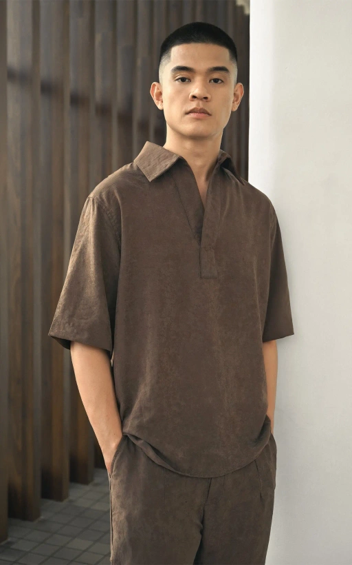 Image of Aiko Oversized Shirt Espresso