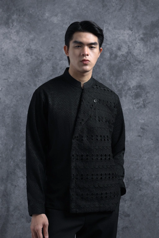 Image of Kemeja Beskap Manggala Lengan Panjang Bayang