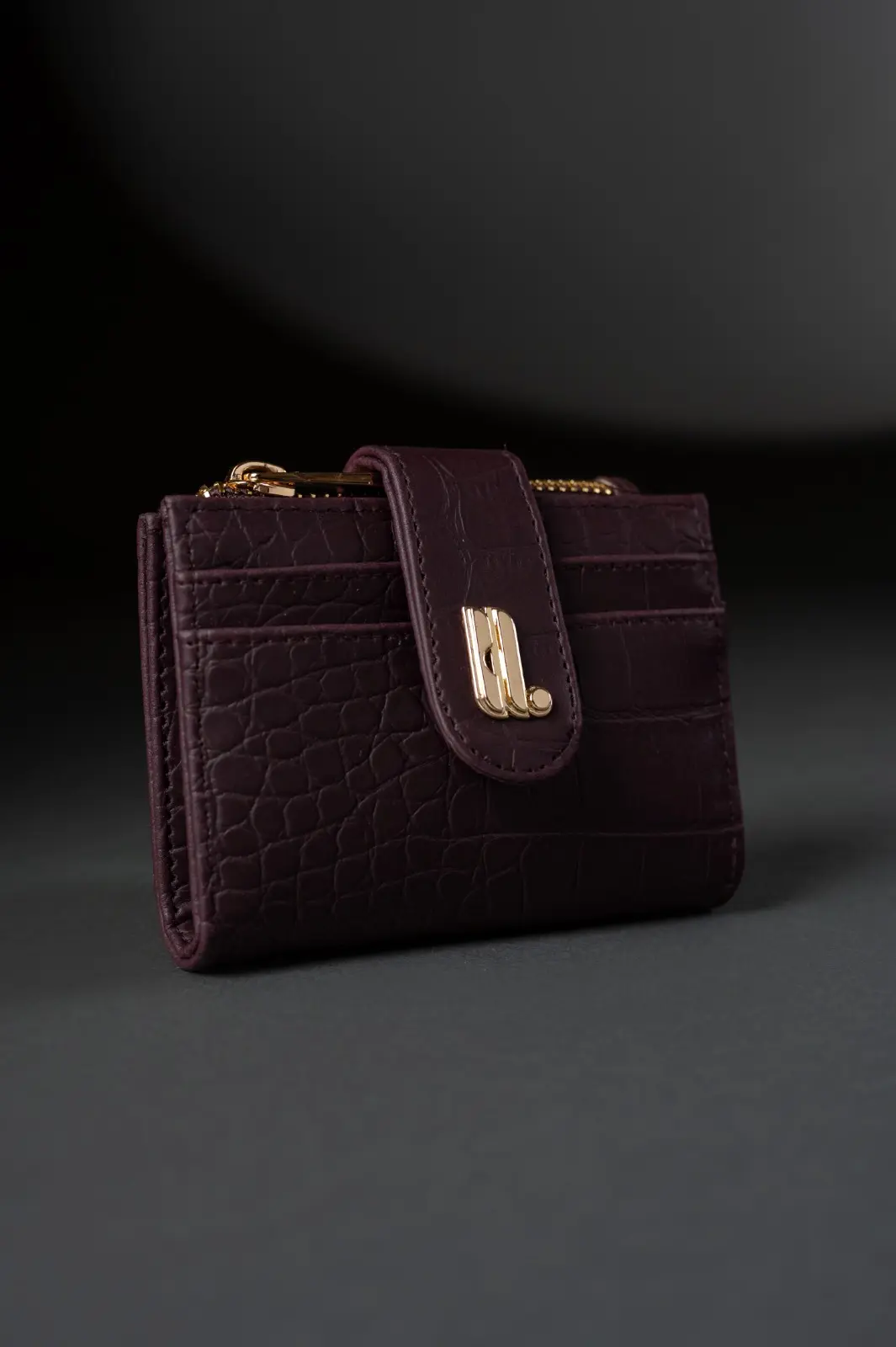 SADIE CROCO WALLET MAROON