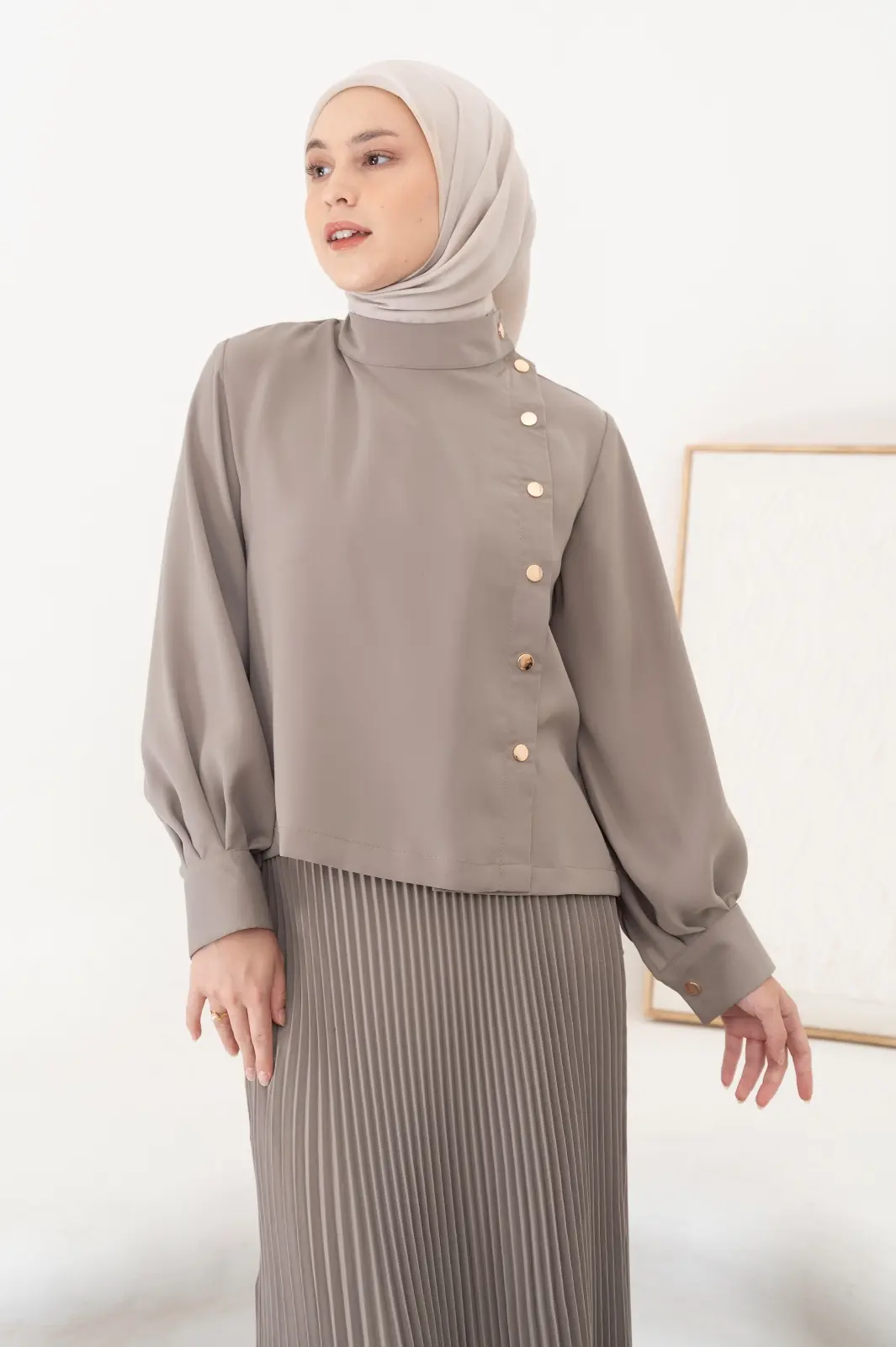 OPHELIA BLOUSE TAUPE