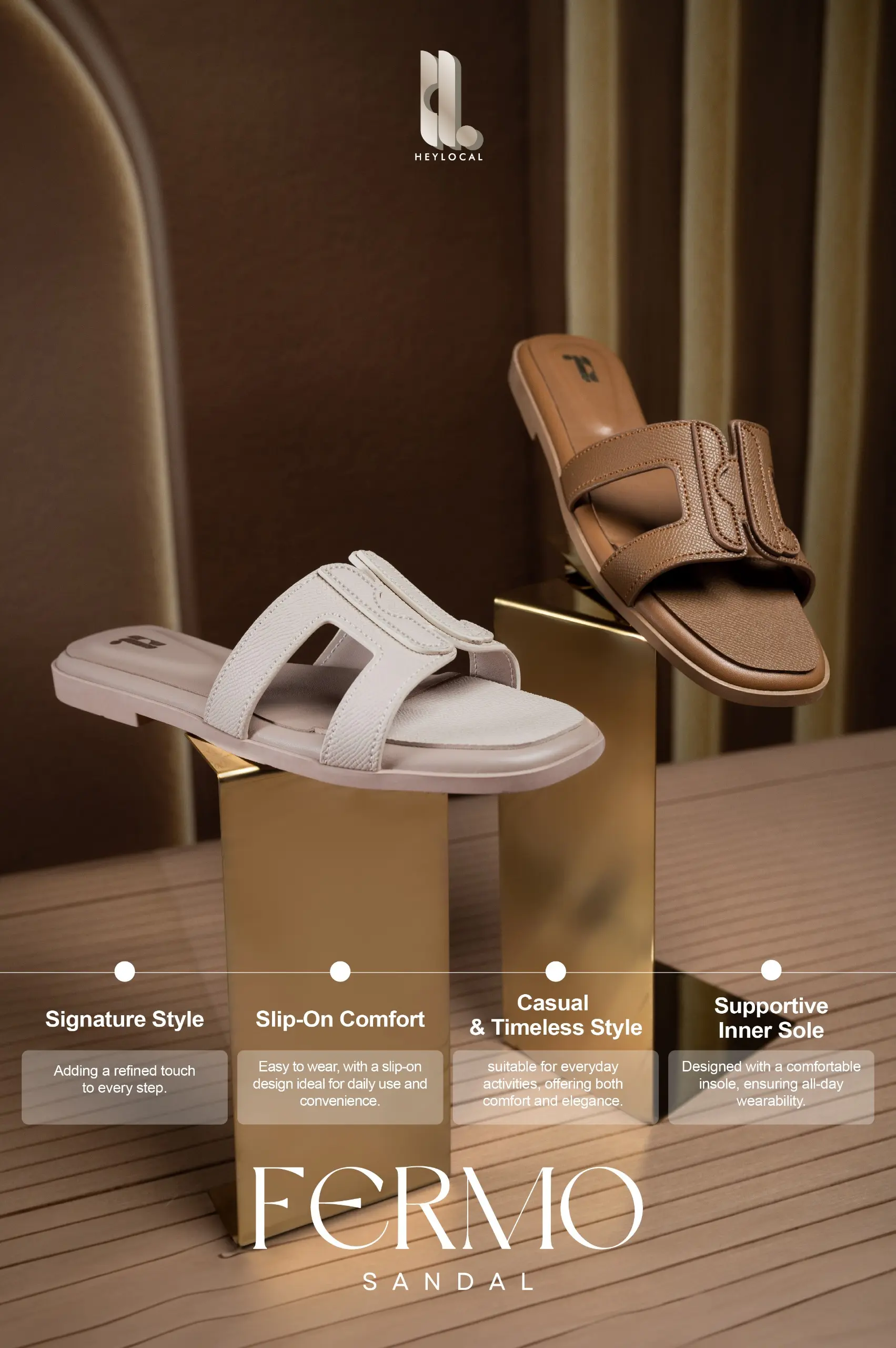 FERMO SANDAL CAMEL