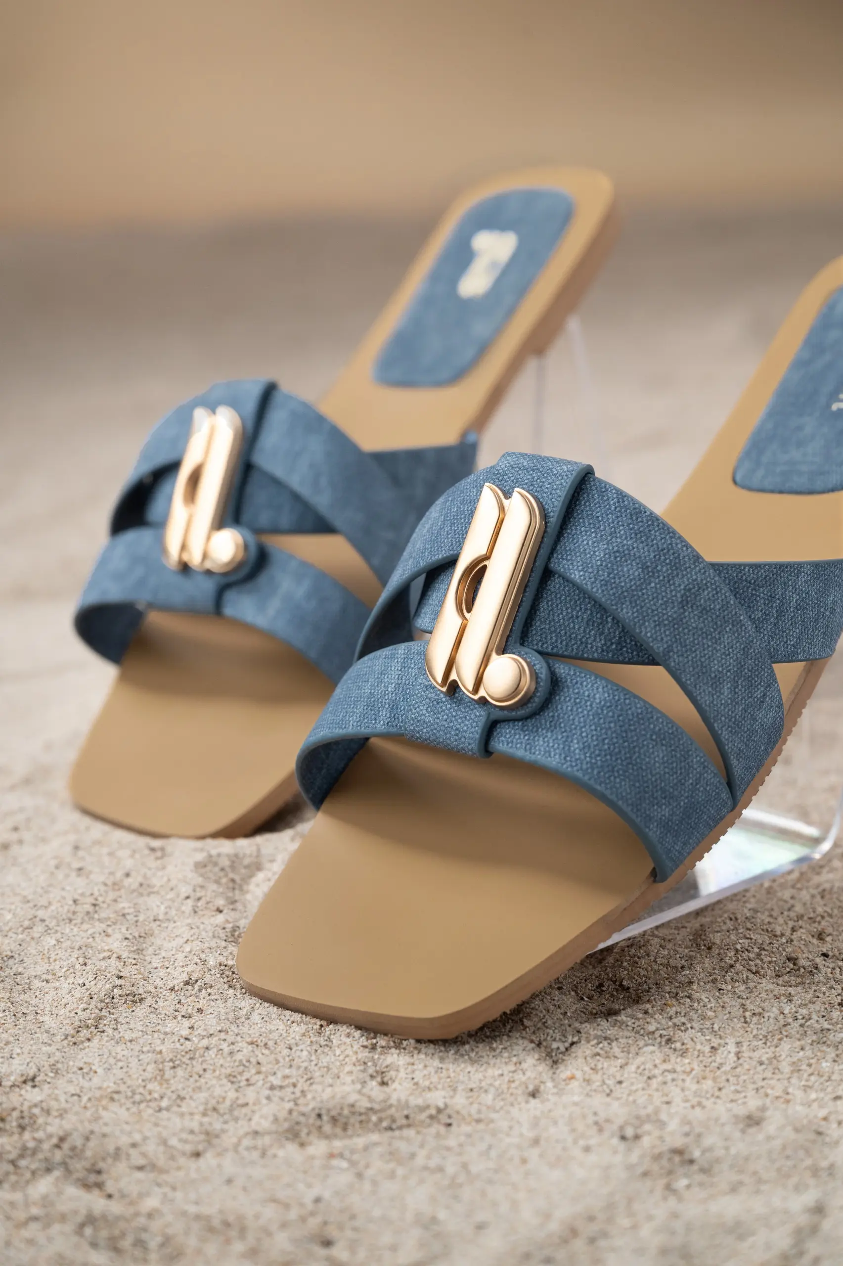 DIXIE FLAT SANDAL BLUE JEANS