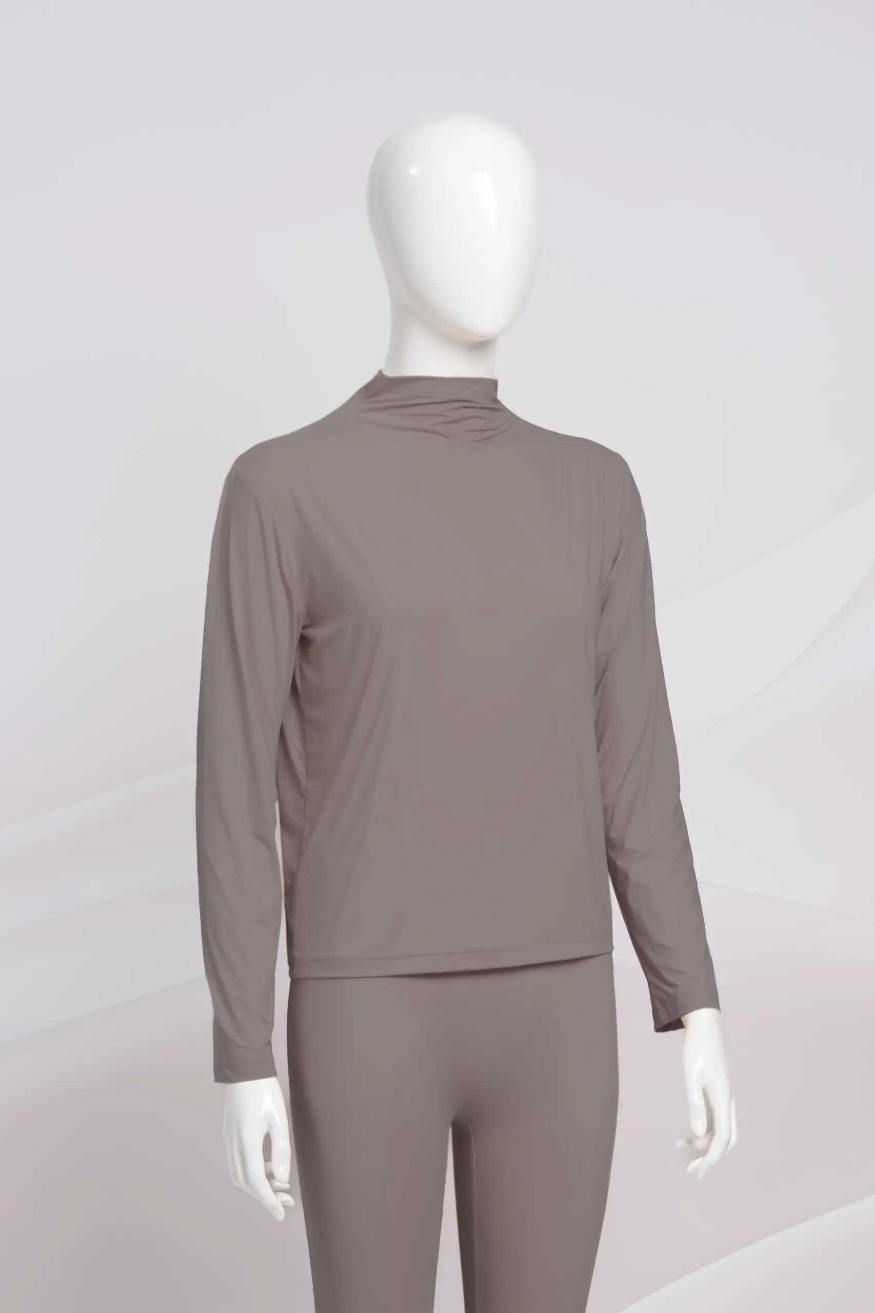 LYN HIGHNECK LONGSLEEVE INNER T-SHIRT TAUPE