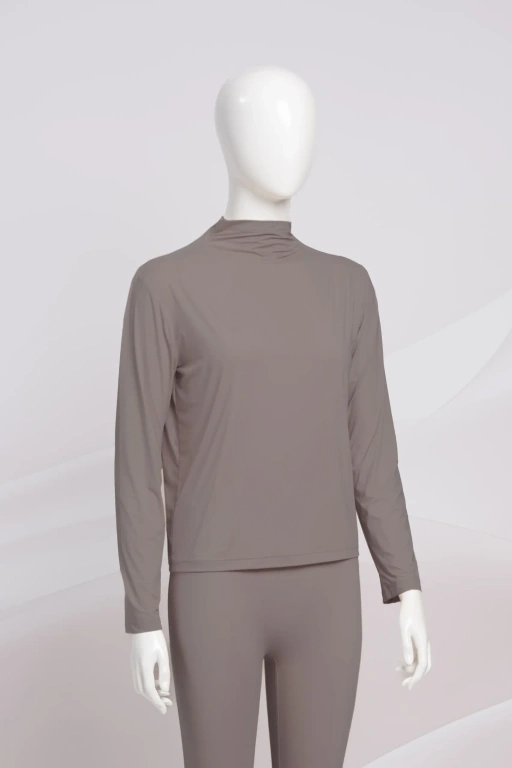 LYN HIGHNECK LONGSLEEVE INNER T-SHIRT TAUPE
