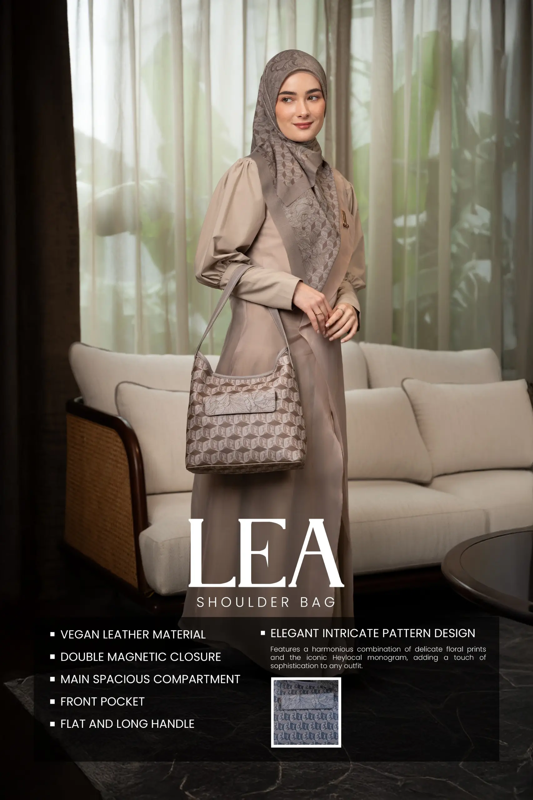 LEA SHOULDER BAG SLATE