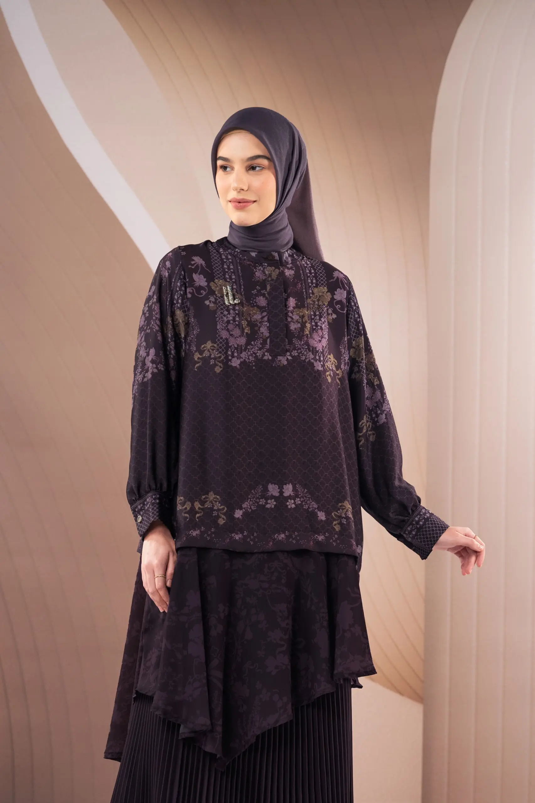 SAMAMU ASYMMETRIC TUNIC BURGUNDY
