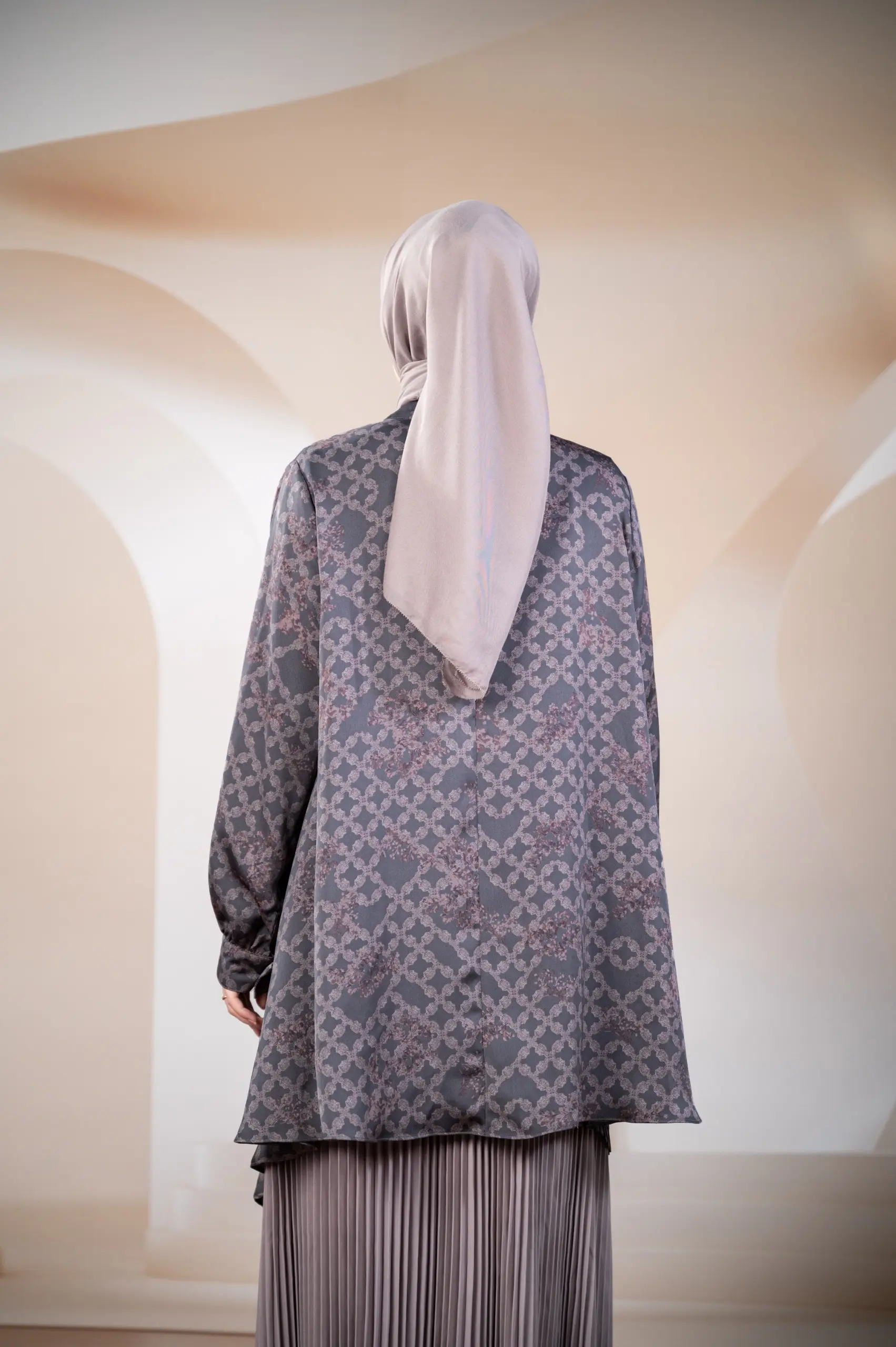 SANGGA PLEATED TUNIC STONE