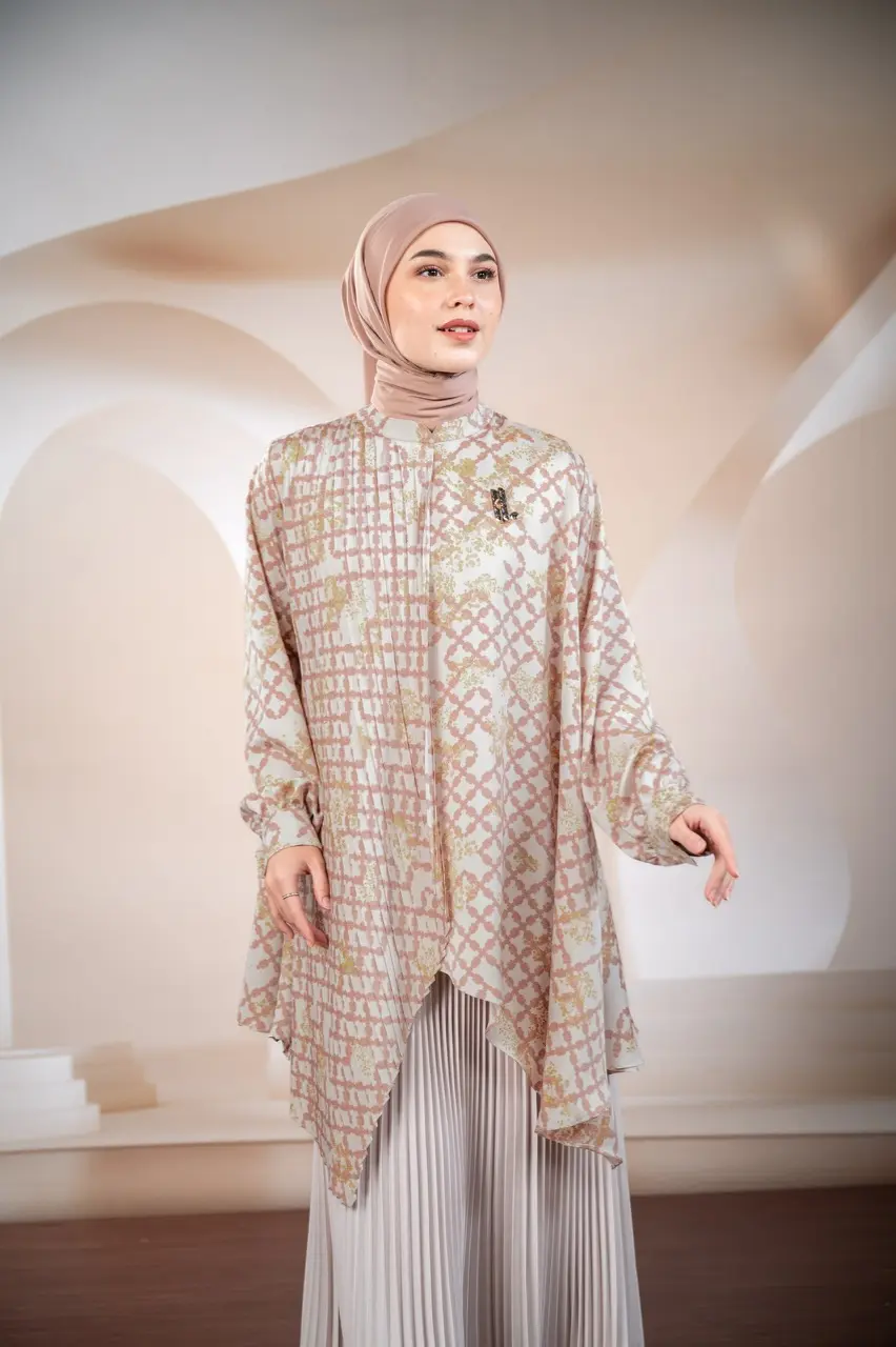 SANGGA PLEATED TUNIC CHESNUT