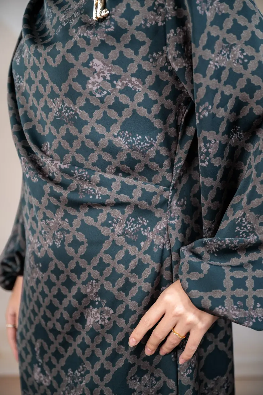SANGGA DRAPERY DRESS EMERALD