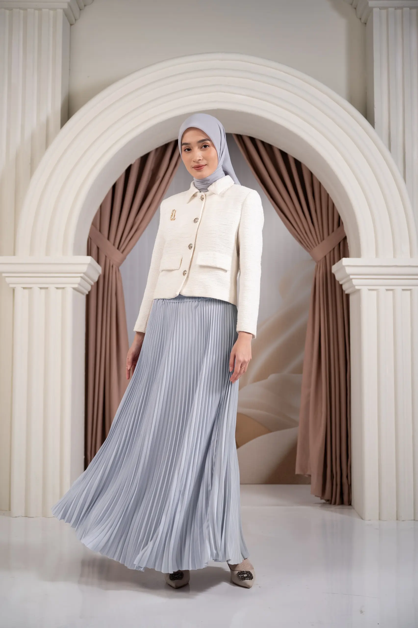 PLISSE PLEATED SKIRT FOIL