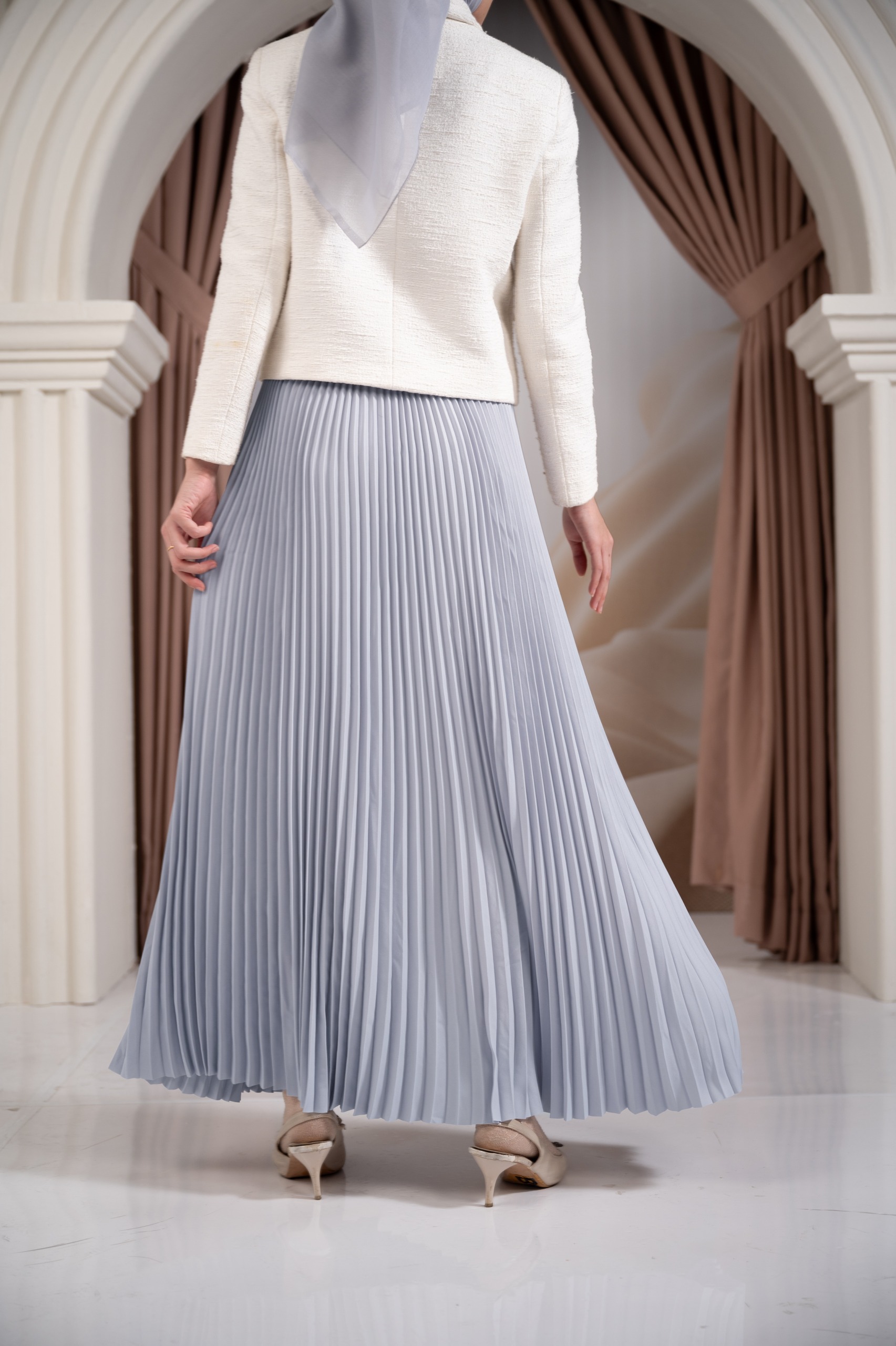 PLISSE PLEATED SKIRT FOIL