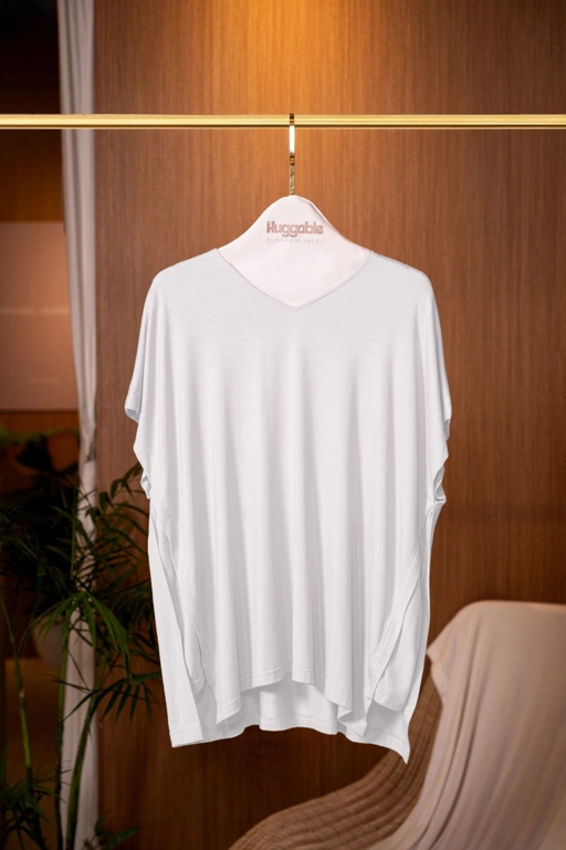 Image of HUGGABLE FLAP V-NECK TOP COTTON