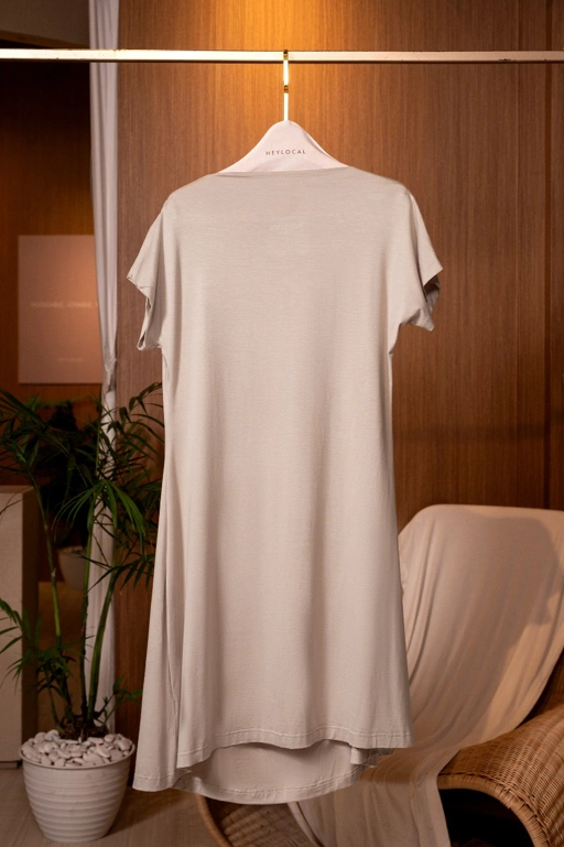 Image of HUGGABLE DRAPERY DRESS BONE