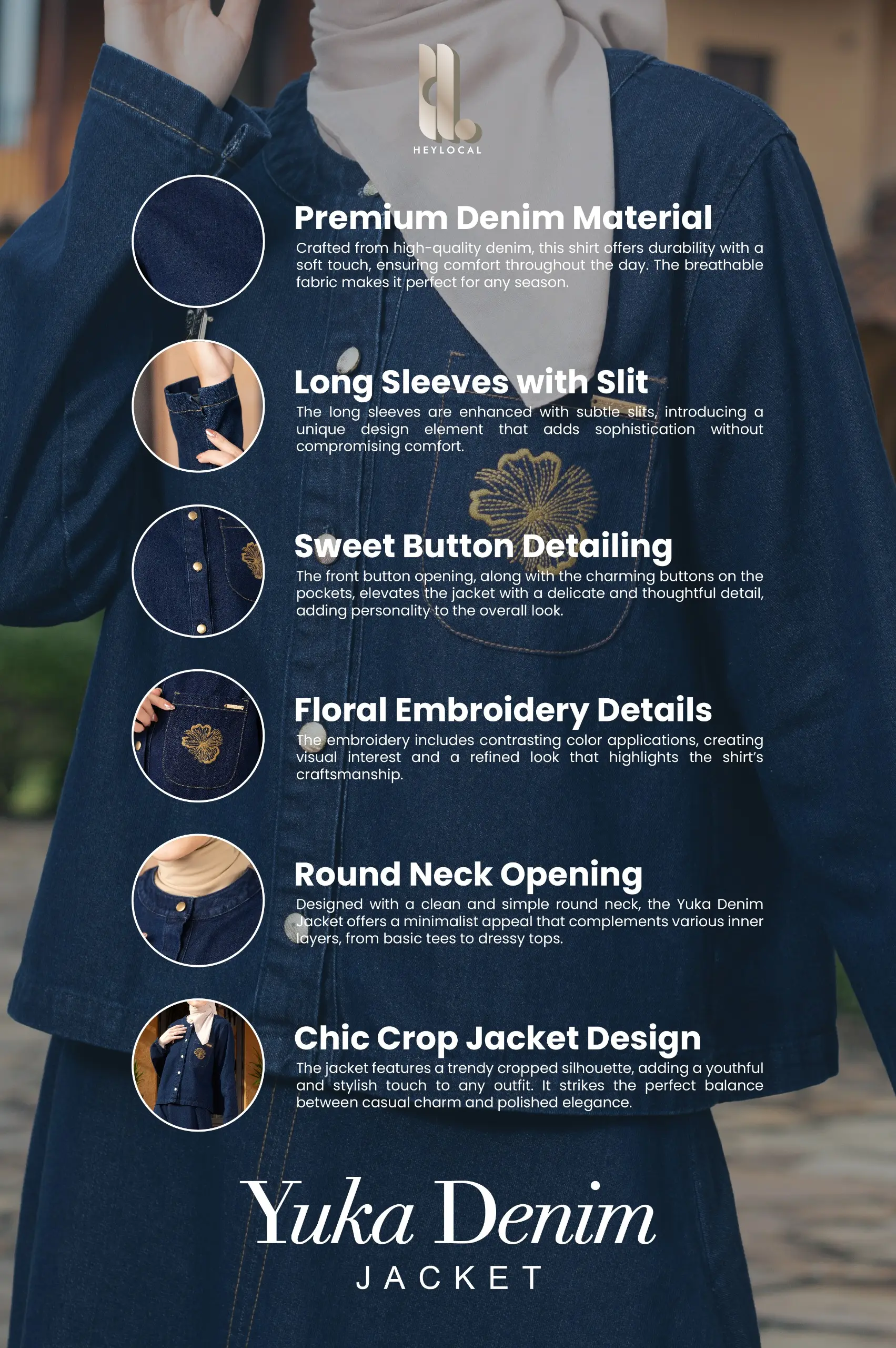 YUKA DENIM JACKET DARK BLUE