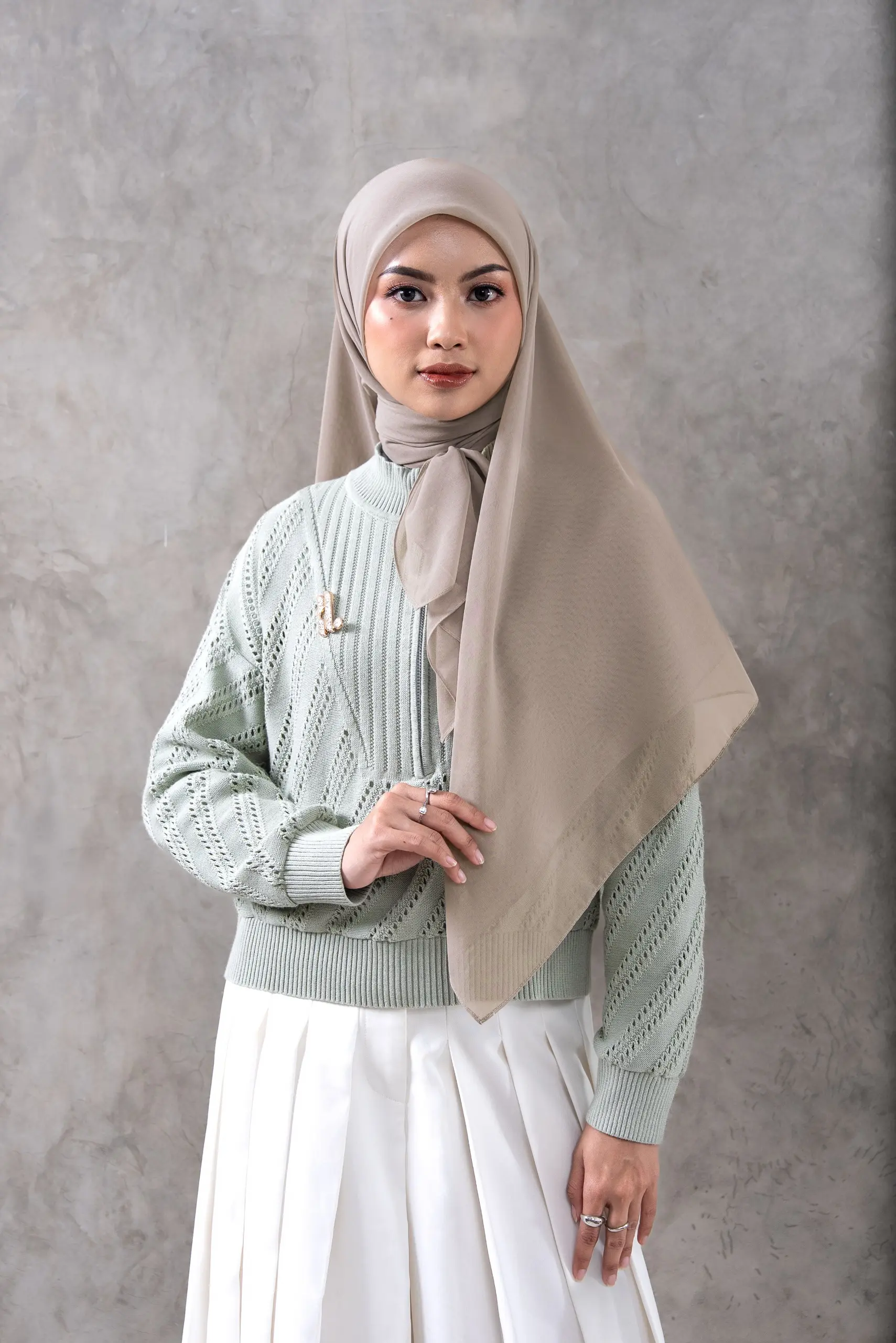 AIRY SCARF CLAY