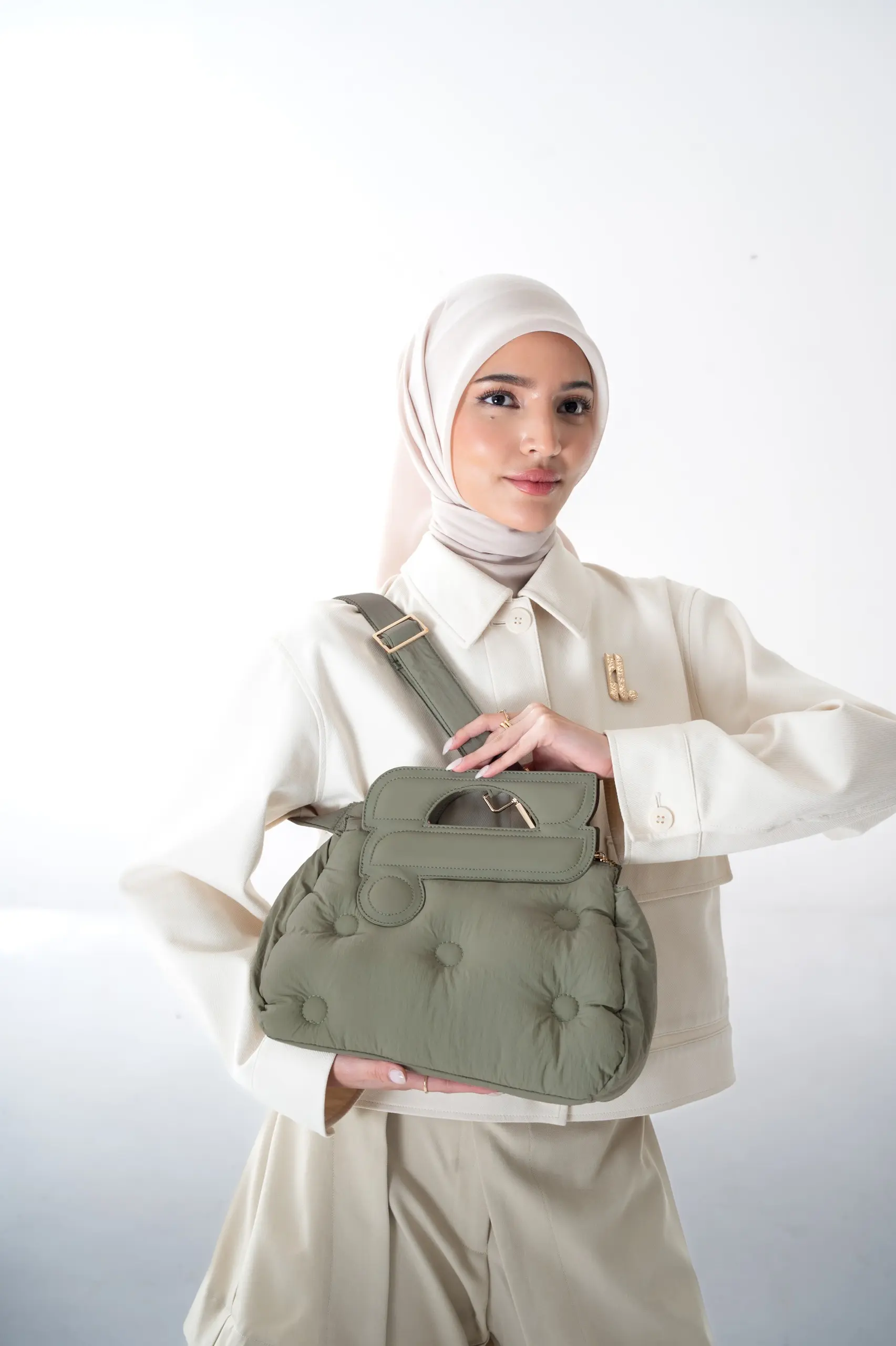 BOUTONNE BAG GREEN OLIVE